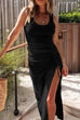 Trixiedress Side Drawstring Split Bodycon Tank Dress