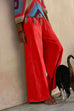 Trixiedress Solid Raw Hem Wide Leg Casual Pants