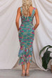 Trixiedress Mesh Overlay Ruched Floral Bodycon Midi Cami Dress