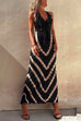 Trixiedress Halter V Neck Ruffle Drape Front Printed Maxi Dress