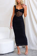 Trixiedress Ruched Mesh Insert Bodycon Maxi Cami Dress