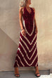 Trixiedress Halter V Neck Ruffle Drape Front Printed Maxi Dress