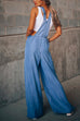 Trixiedress Pocketed Wide Leg Baggy Denim Overalls