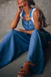 Trixiedress Pocketed Wide Leg Baggy Denim Overalls