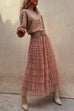 Trixiedress Tulle Layered Ruffle Mesh Maxi Skirt