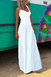 Trixiedress Solid Criss Cross Backless Maxi Cami Dress(4 Solid Colors Available)