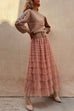 Trixiedress Tulle Layered Ruffle Mesh Maxi Skirt