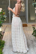 Trixiedress Ruffle Trim Halter Backless Crop Top Drawstring Waist Pleated Maxi Skirt Set