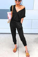 Trixiedress Wrap V Neck Jumpsuit with Pockets